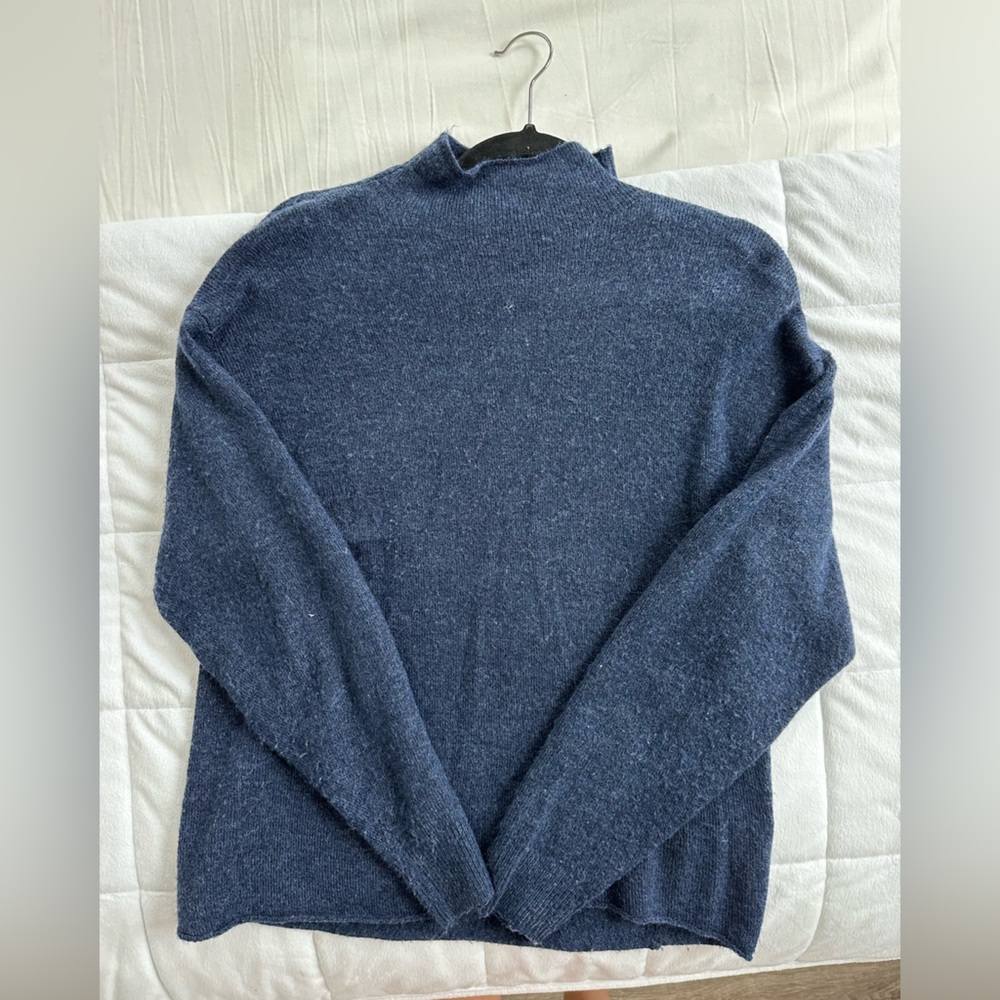 Leith Mock Neck Navy Blue Sweater